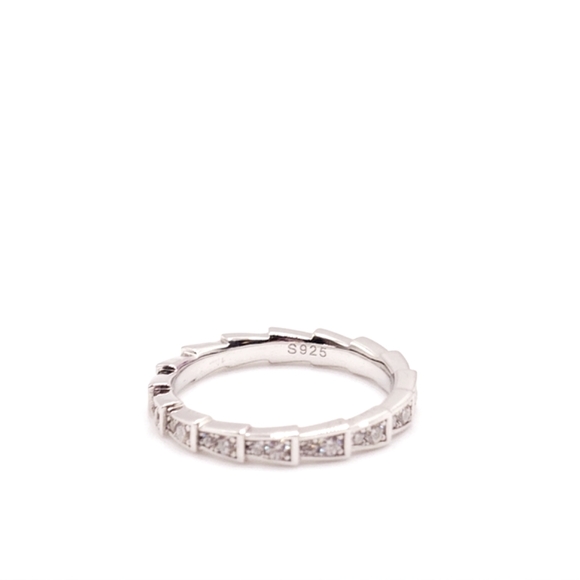 Moissanite Geometric Eternity Band - Picture 6 of 8